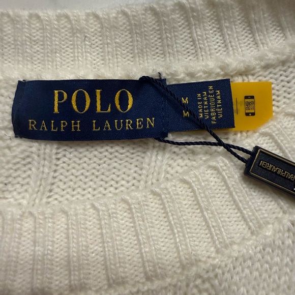 Ralph Lauren Men's Cream Cable Knit Sweater - Picture 5 of 6